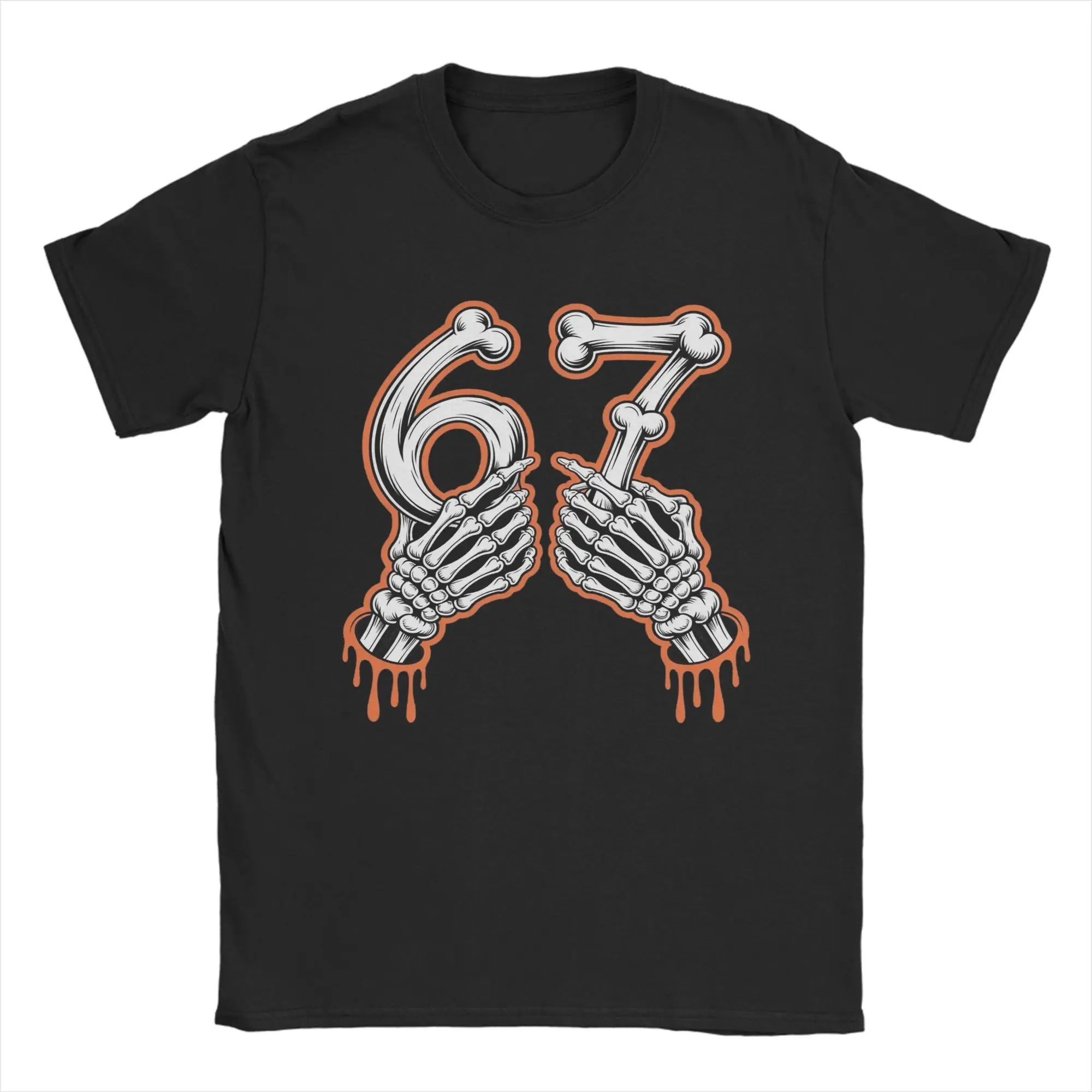 Number 7 Matching 67 meme Halloween Cotton T-Shirt For Men's Beach Classic T-Shirts Hip Hop Tee Shirt Oversized Design Clothing