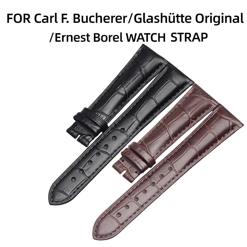 PARA CARL F. BUCHERER/ERNEST BOREL/GLASHÜTTE CINTAS DE CUERO ORIGINALES