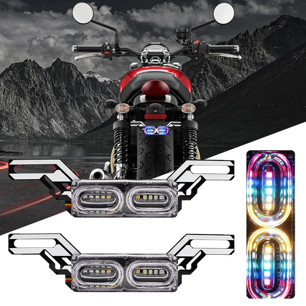 

12V Car Styling Motorcycle DRL Brake Lamp Warning Brake Tail Light Stop Strobe Flashing Rgb Motorcycle Signal Lamp Accessories