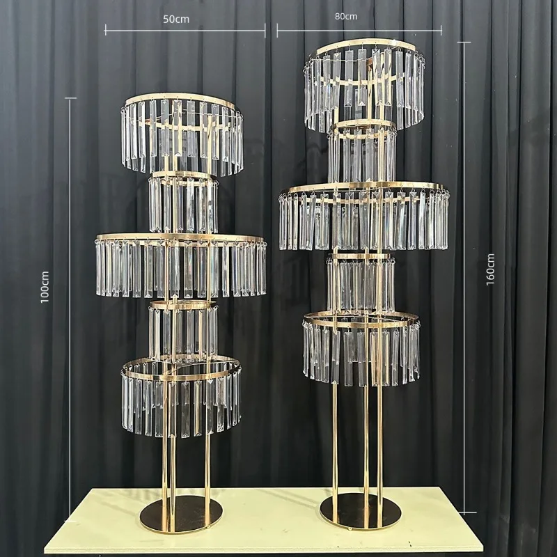 

Cross-border round flower arrangement main table wedding props decorative ornament crystal pendant flower stand stage wedding ha