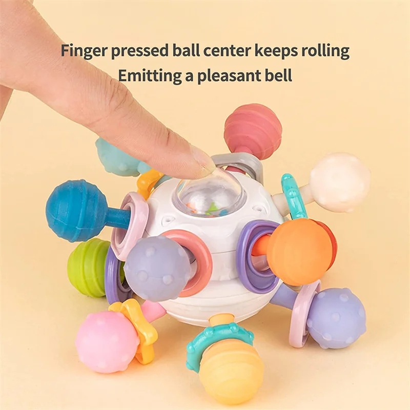 Rotating Rattle Ball Toy Baby Toys 0 12 Month Grasping  Activity Learning Educational Teether Sensory Toys for Babies 1 2 3 Year