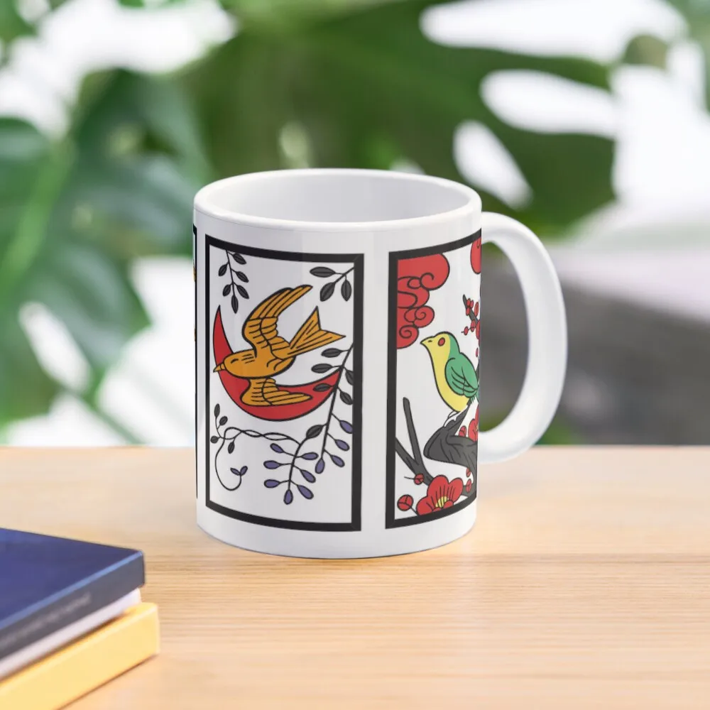 Japanese Hanafuda Playing Cards Bird Col  Mug Drinkware Simple Handle Round Design Photo Tea Gifts Cup Picture Printed Image