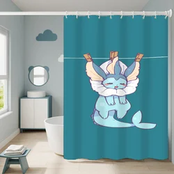 Curtains for Bathroom Shower Curtain Bath Curtain P-pokemons Eevee Sets Accessories Waterproof Fabric the Set European Products