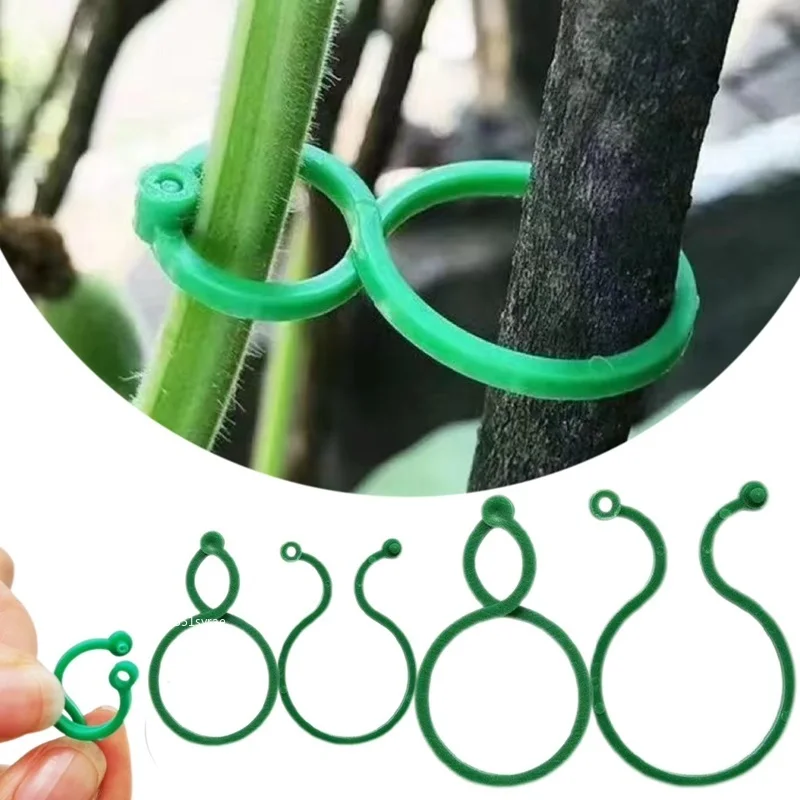 

200PCS Garden Plant Clips for Climbing Vines, 8-Shaped Buckle Tie for Tomato Cucumber Rose Stem Support, Reusable Gardening Twis