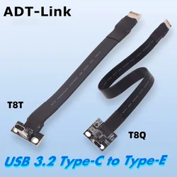 Built-in Internal USB 3.2 Gen2x2 Type-C Female to Type-E Male Adapter Shielded Flat Ribbon Cable ITX/ATX Motherboard A4 Extender