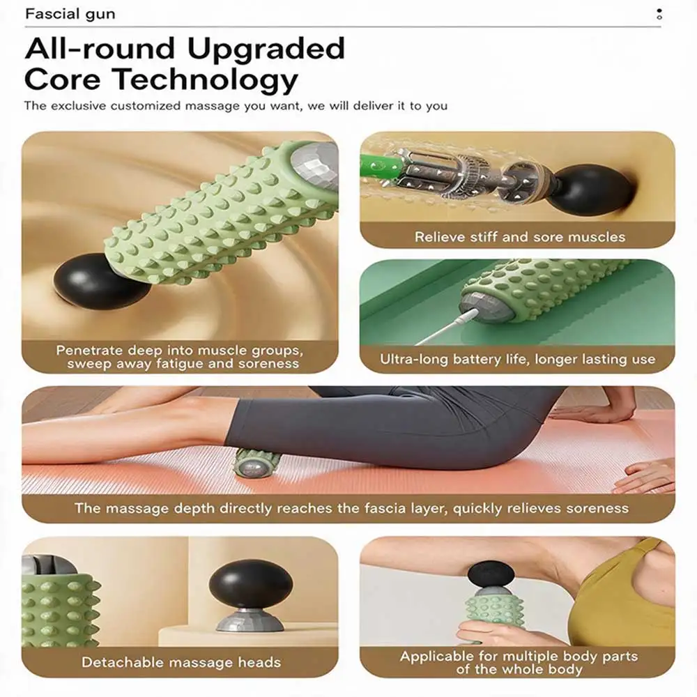 JianYouCare Yoga Portable Mini Electric Massage Stick Vibrating Muscle Massage Ball Roller 2-in-1 Portable Full-Body Foot relax view 2
