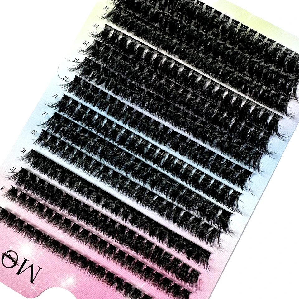 280 piezas DIY 5D racimos esponjosos 80D gruesos curva D individuales 8-18mm extensión por racimos 5