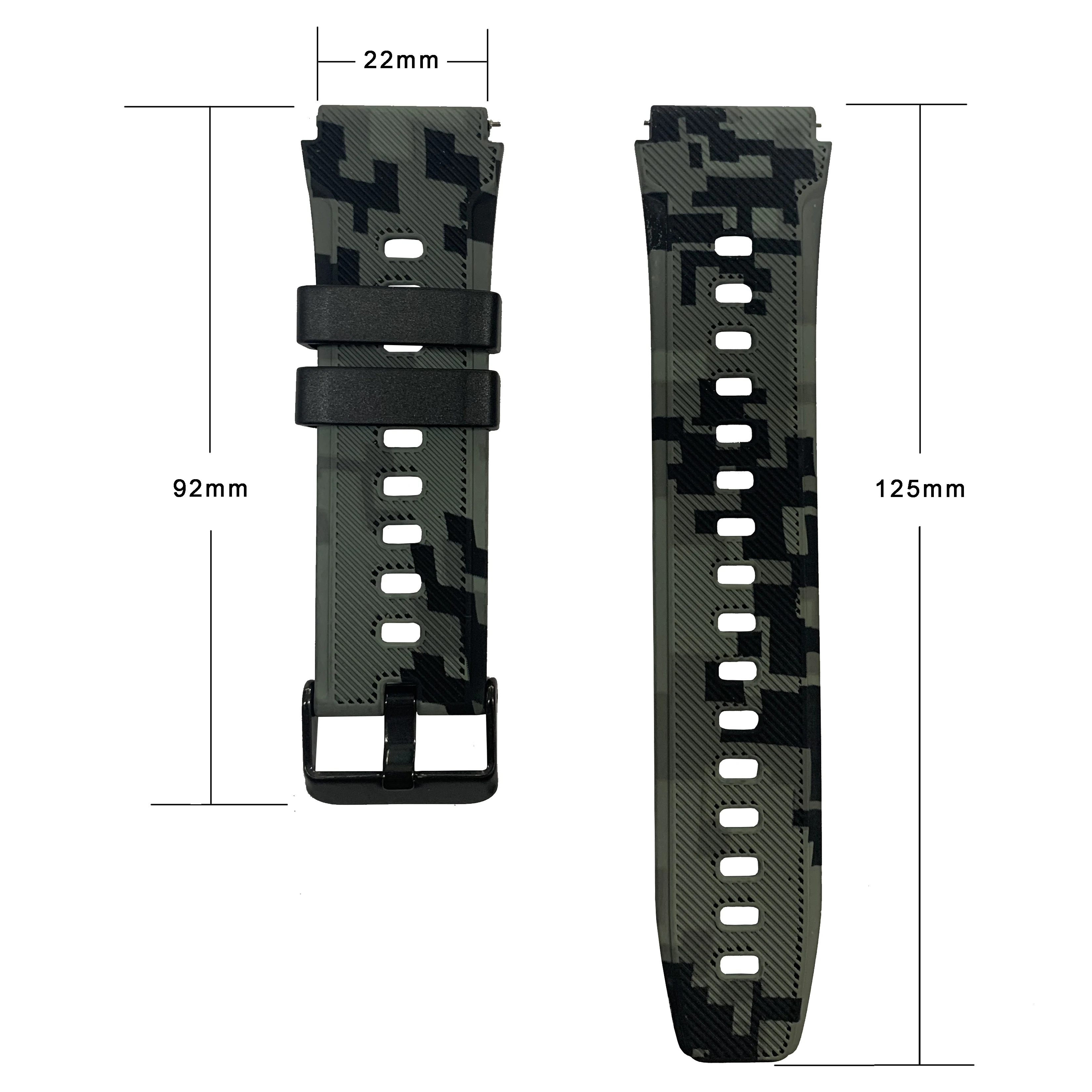Silicone Watch Band 22Mm - สายนาฬิกาซิลิโคนพรีเมียมขนาด 22 มม. สายยางเปลี่ยนสำหรับนาฬิกา ทนทานต่อน้ำในสระว่ายน้ำ กระชับพอดี
