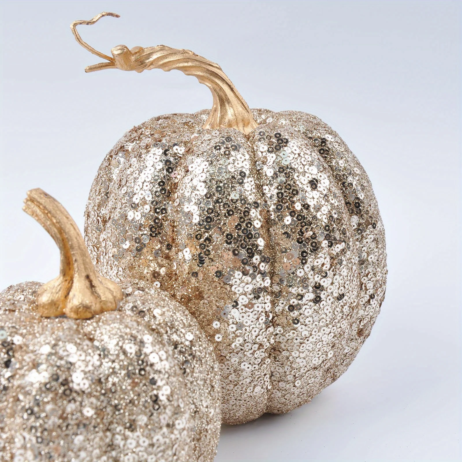 Sequin Gold Foam Pumpkins 4