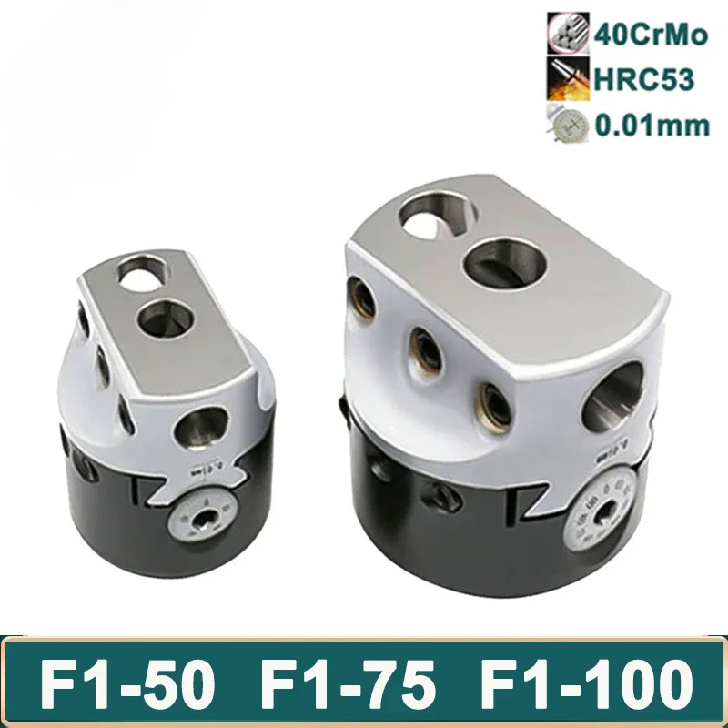 

F1 Boring Head Lathe 2/3/4 Inch 50/75/100mm Bar Milling Tool Holder for Lathe F1 Boring Head Connection for Rough Boring