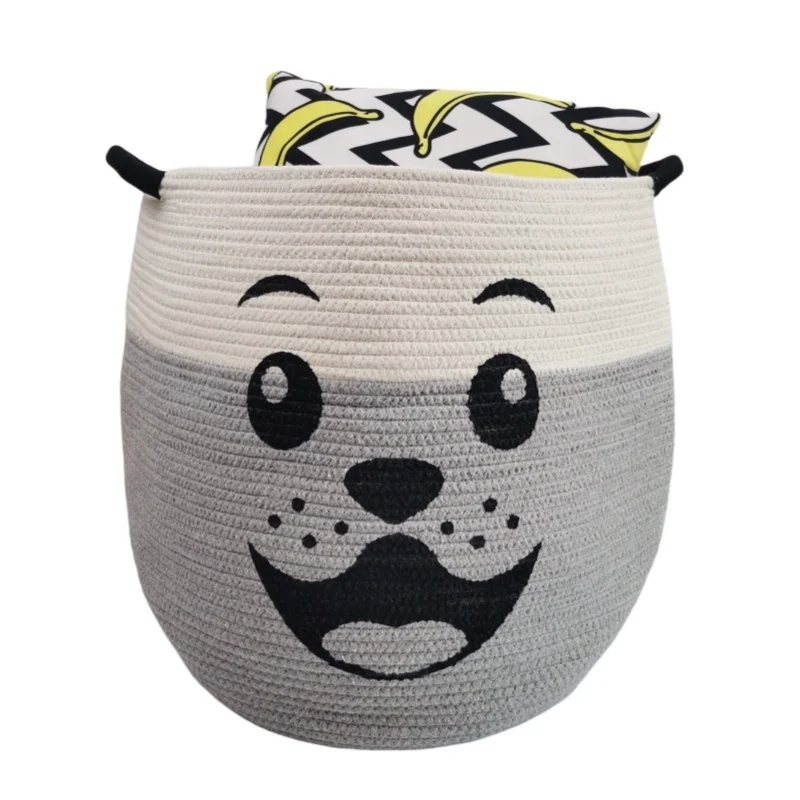 

Cotton Rope Pet Toy Basket Storage Kids Laundry Basket for Living Room with handle