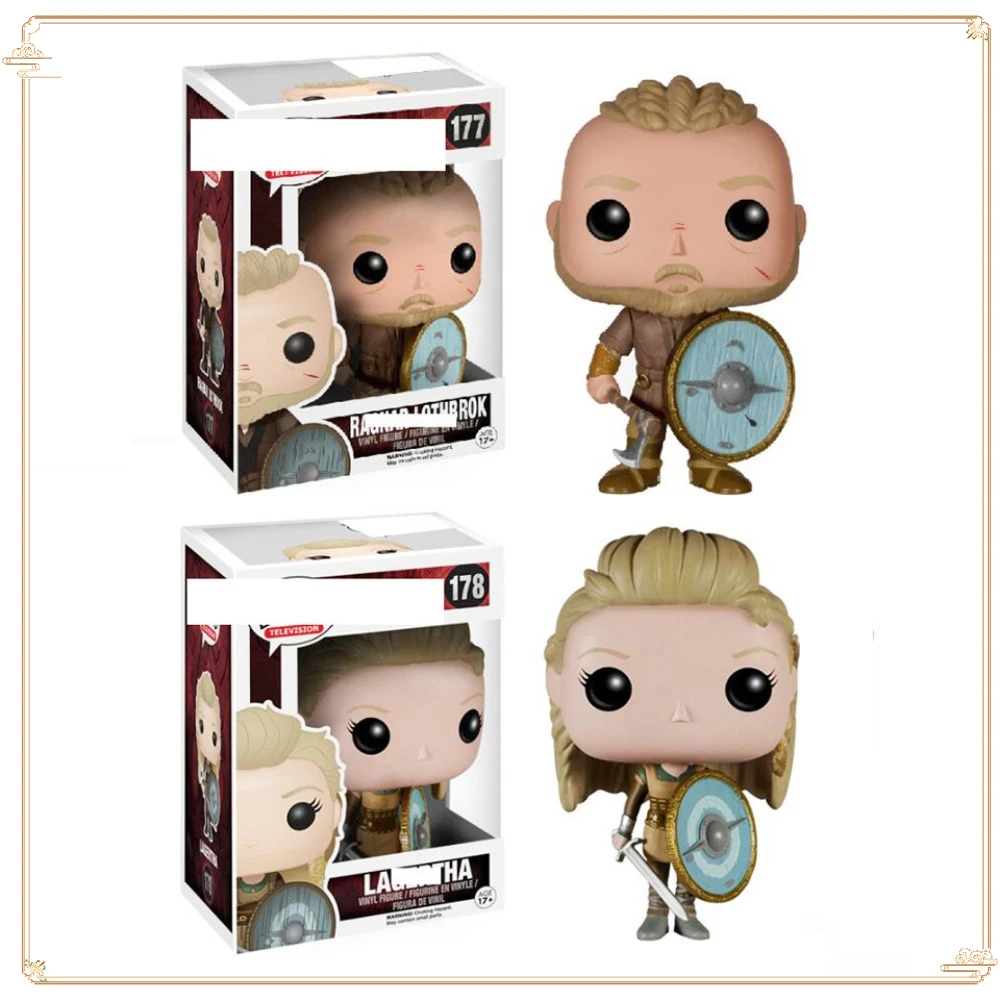 FUNKO Pocket Toy Figures Classic Vikings Doll Rollo Lagertha Handmade Model Toy Collection Desktop Ornament Christmas Gift Doll