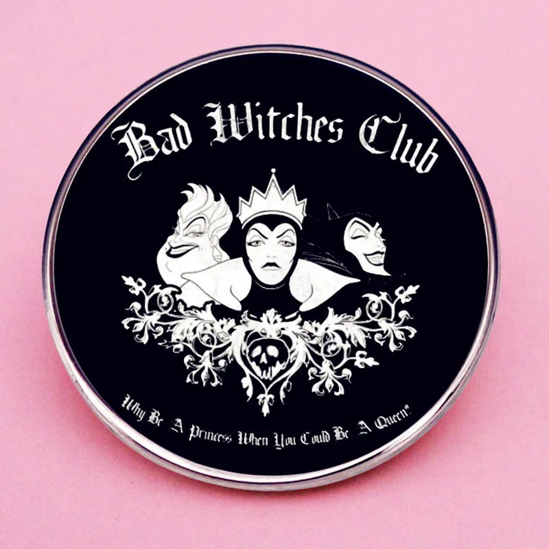 Disney Pins Cartoon Fairy Tale Villainous Witch Pattern Metal Badge Brooches Fashion Women Clothing Accessories Children Gifts