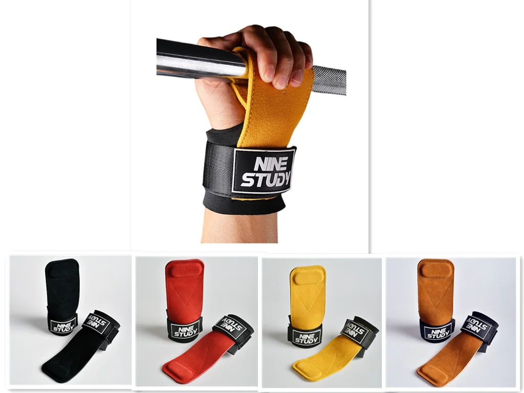 3MM Cowhide Leather Gym Gloves Pull-up Lifting Gymnastic Crossfit Anti-Skid Belt Wraps Support Palm Protection Pad For Men Women