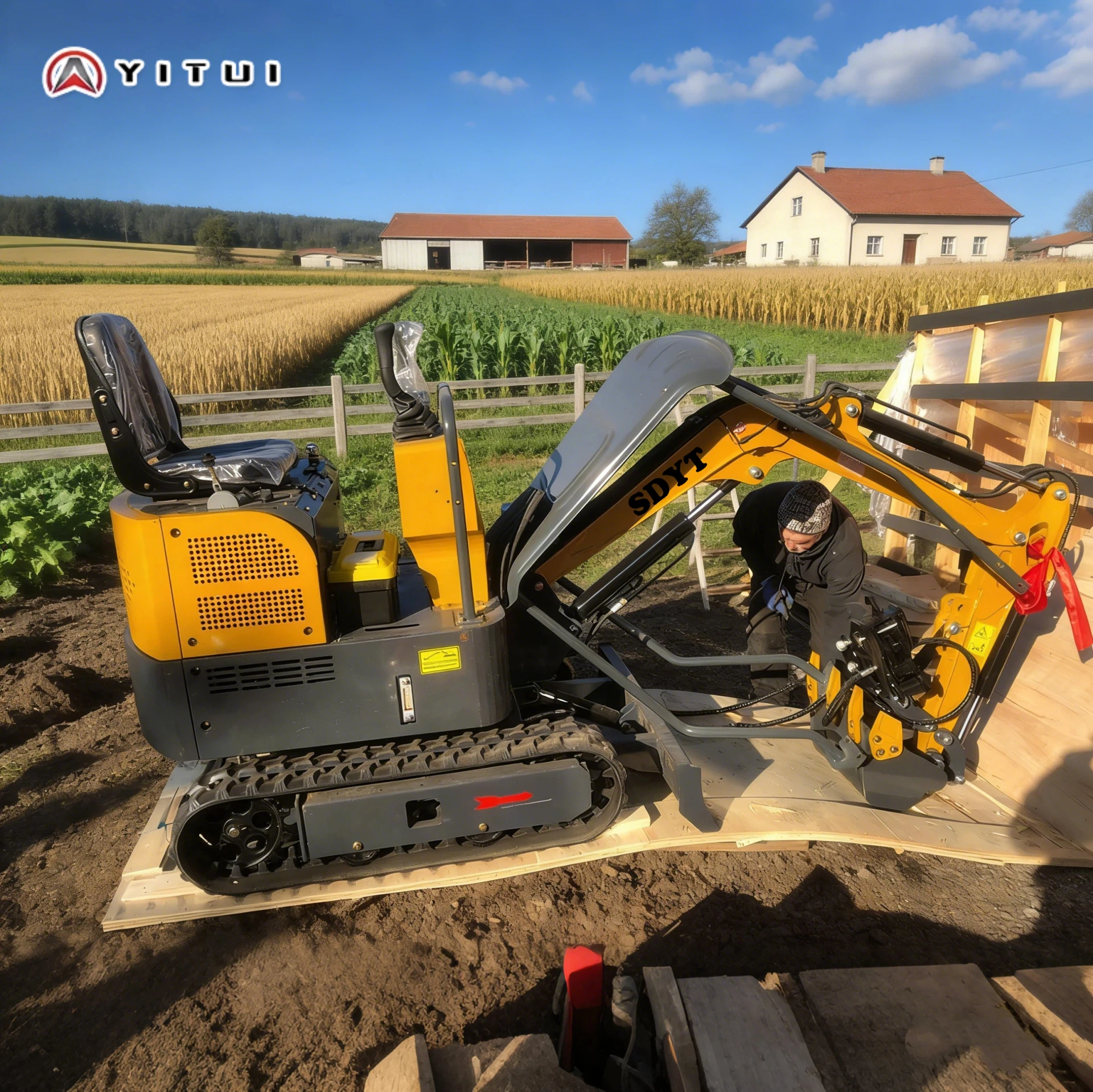 

Мощный мини-экскаватор 1.2 тонны с энергосберегающим двигателем для сельского хозяйства и строительных работ, настраиваемый под заказ