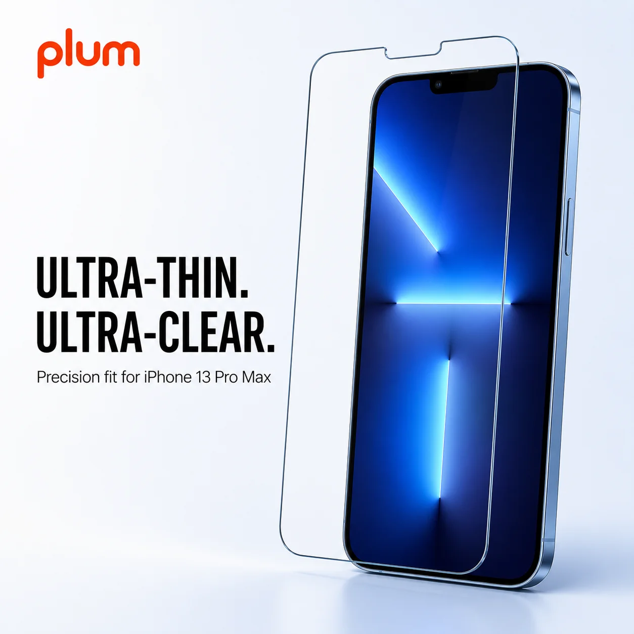 Plum 2/3 PCS Tempered Glass for iPhone 13/13 Pro/13 Pro Max Screen Protector with Mount Dust-proof Anti-Scratch Full Cover Film