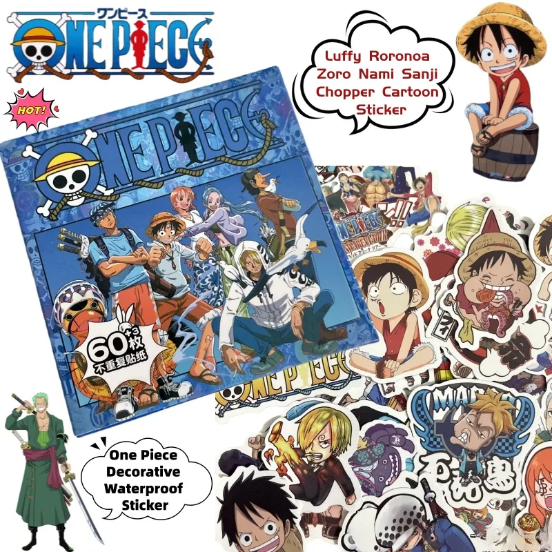 

Цельный Луффи Ророноа Зоро Нами Санджи Чоппер мультфильм милая наклейка креативная анимация украшение по периметру водостойкая наклейка