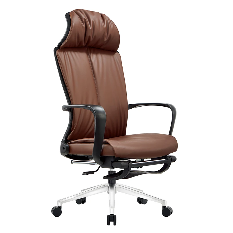 

Executive office chair Leather lunch break relaxation swivel chair with footrest