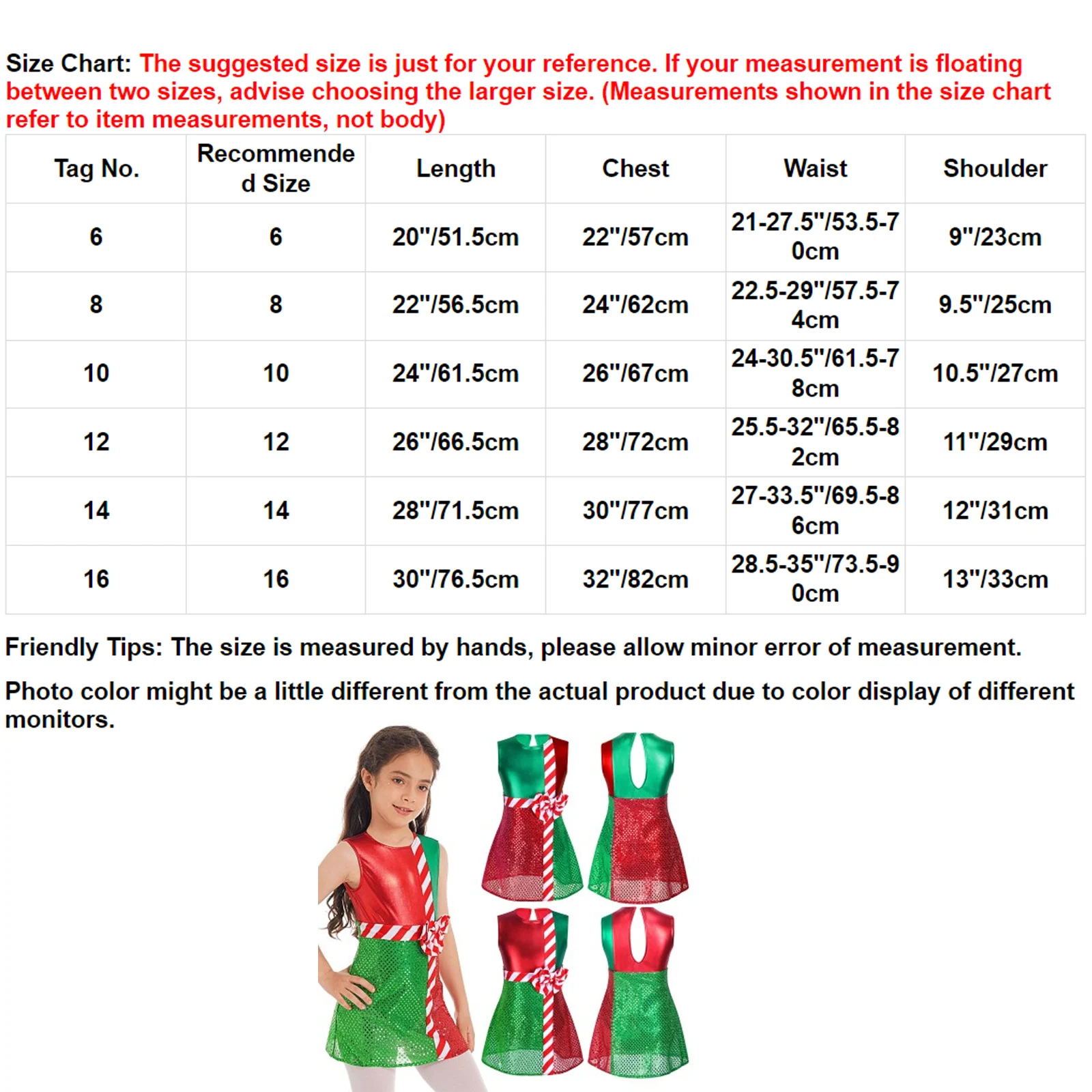 Girls Christmas Dance Costumes Shiny Sequins Candy Cane Santa Claus Leotard Tutu Dress Ballet Figure Ice Skating Dancewear