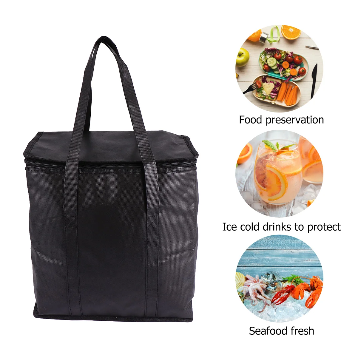 

1Pcs Portable Aluminum Foil Thermal Bag Non-Woven Insulation Bag for Camping Travel Picnic Outdoor Lunch Thermal Handbag