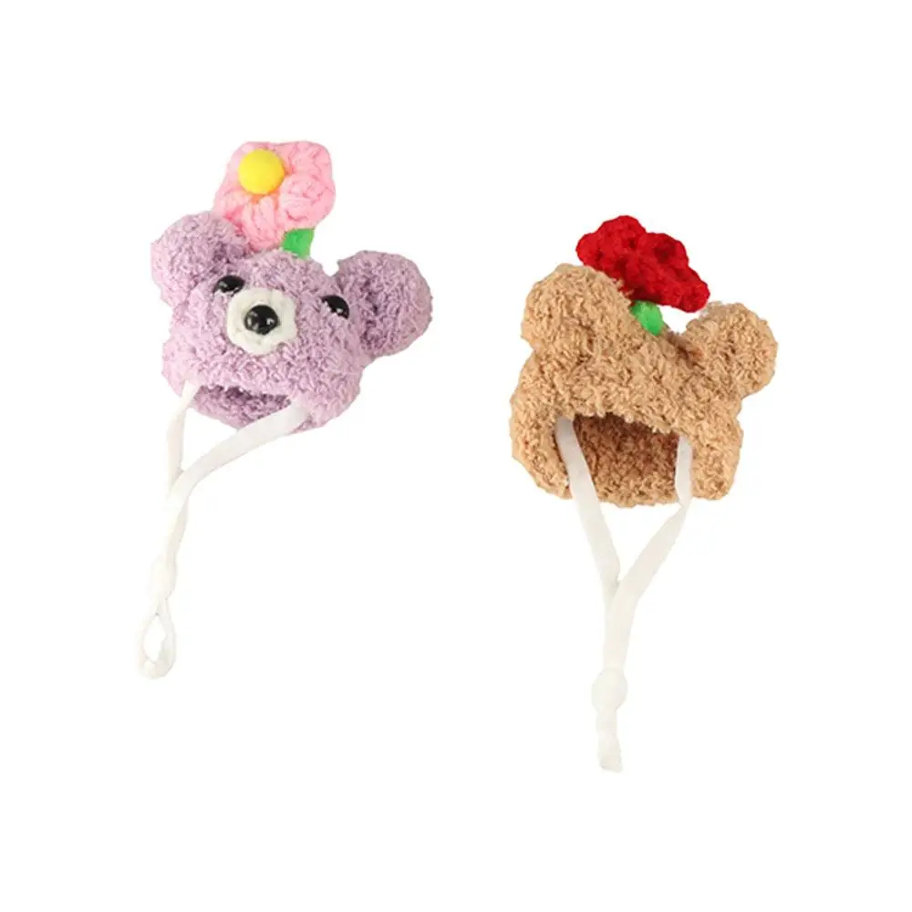 

Маленькая шапка для домашних животных, декоративная шерстяная шапка для хомяка, мягкая регулируемая вязаная крючком шапка для хомяка, дышащая мини-шапка для домашних животных, реквизит для фотосессии