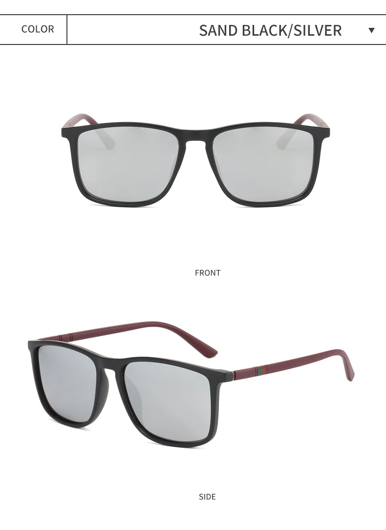 Neue klassische Mode-Polarisations-Sonnenbrille für Herren und Damen, quadratisch, großer Rahmen, zum Fahren, Angeln – Detail 9