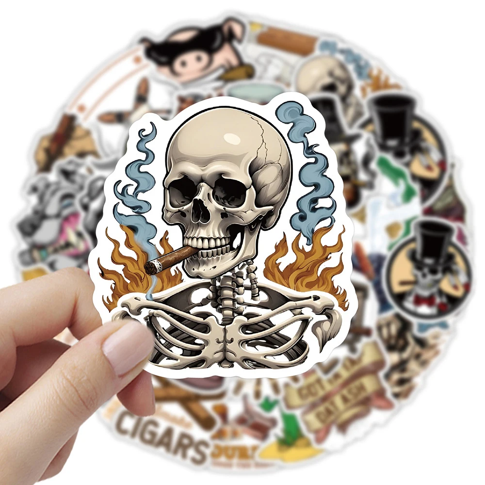 

10/30/54pcs Funny Cigar Cartoon Stickers Waterproof DIY Skateboard Suitcase Guitar Waterproof Cool Smoking Graffiti Sticker Pack