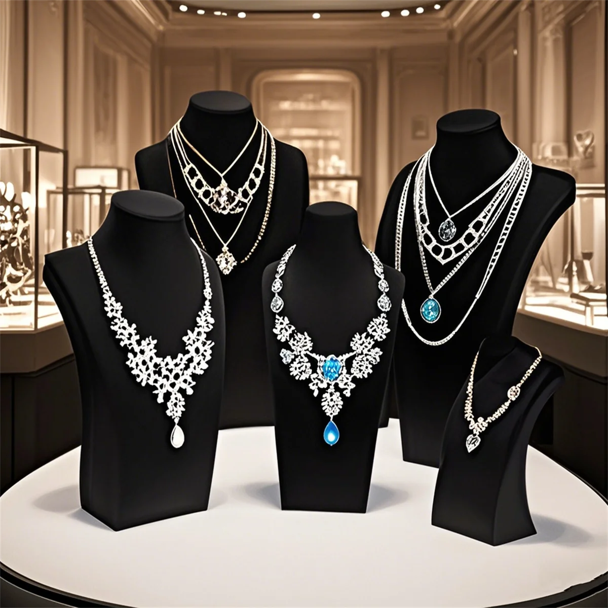 

Portrait Necklace Display Pendant Organizer Jewelry Display Stand Jewelry Mannequin Bust Necklace Pendant Window Display