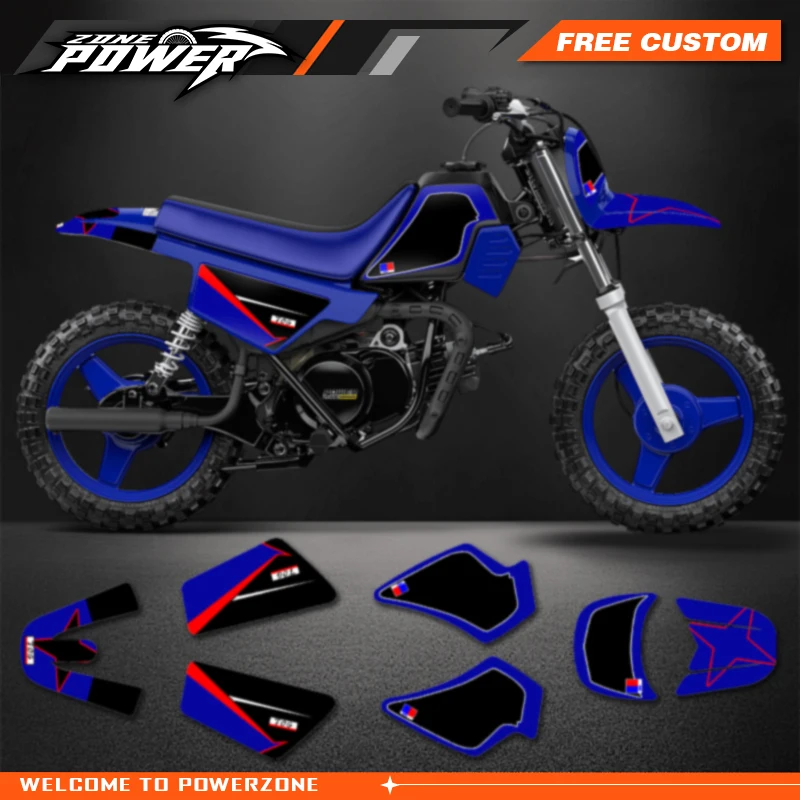 Powerzone Motorcycle Graphics Decals Sticker Kits for Yamaha PW50 Custom Motorcycle Background Stickers 25