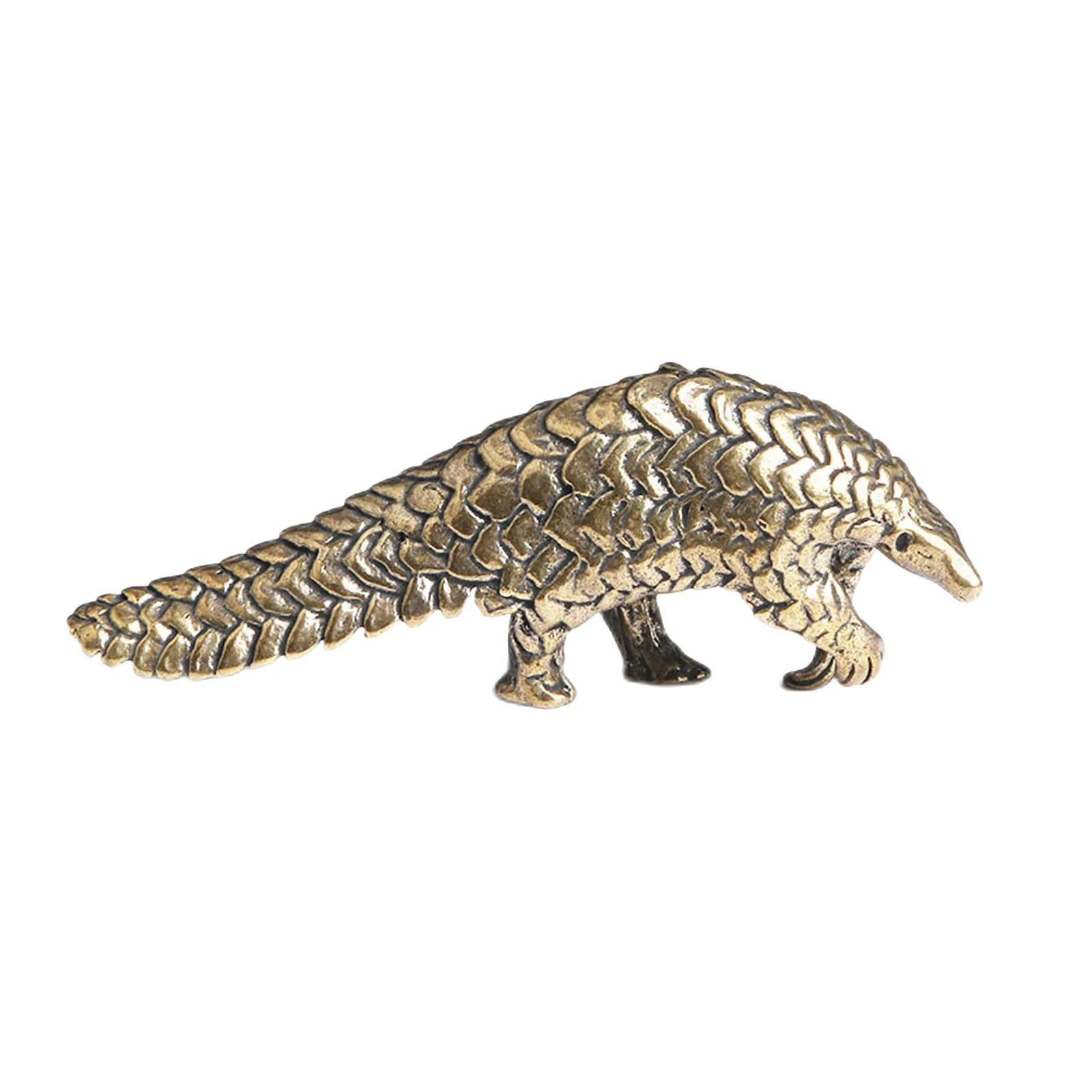 

1Pcs Brass Retro Pangolin Tabletop Ornament Stable Design Compact Desktop Brass Decor Creative Office Decoration