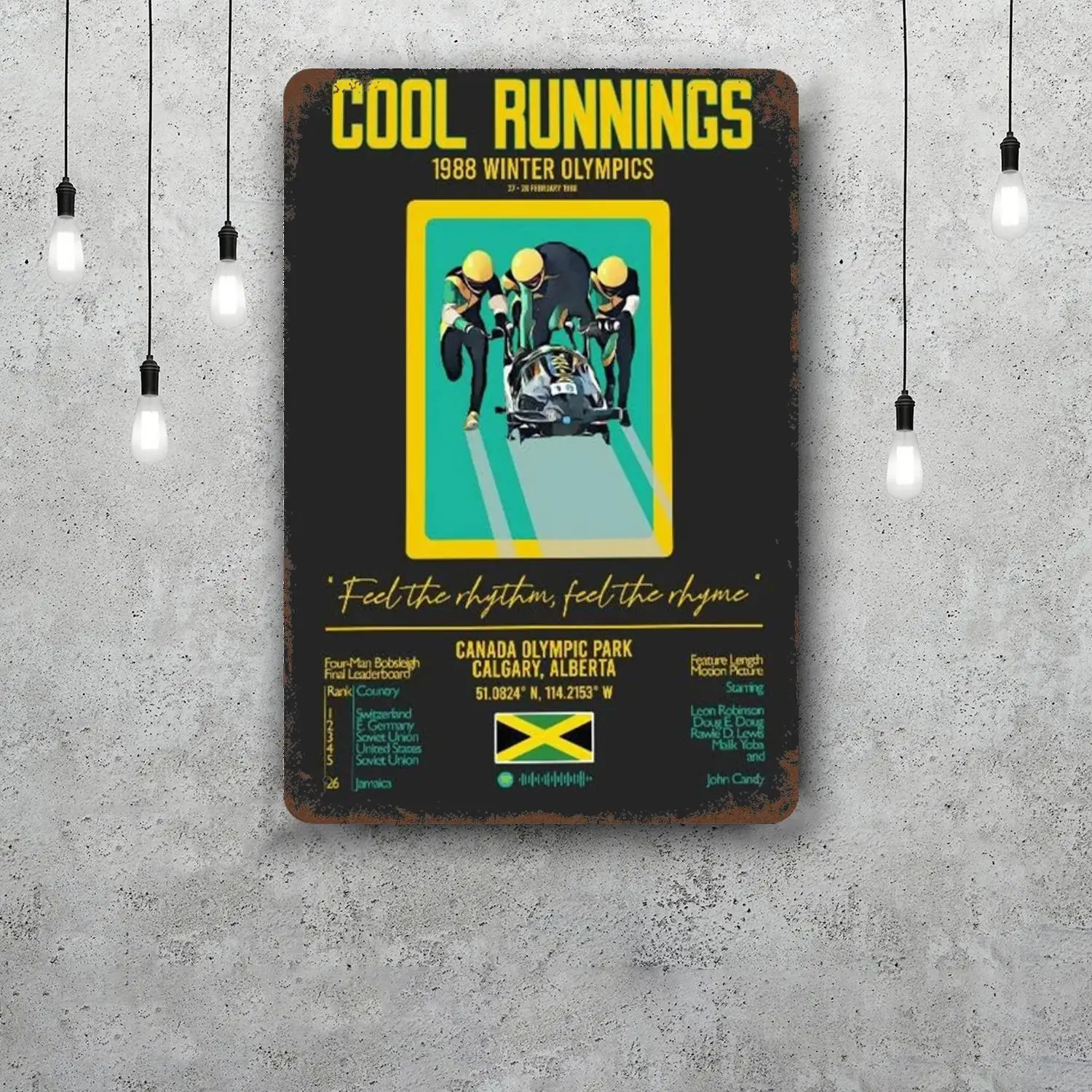 MINISO Cool Runnings Decor Poster Vintage Tin Sign Metal Sign Decorative Plaque for Pub Bar Man Cave Club Wall Decoration