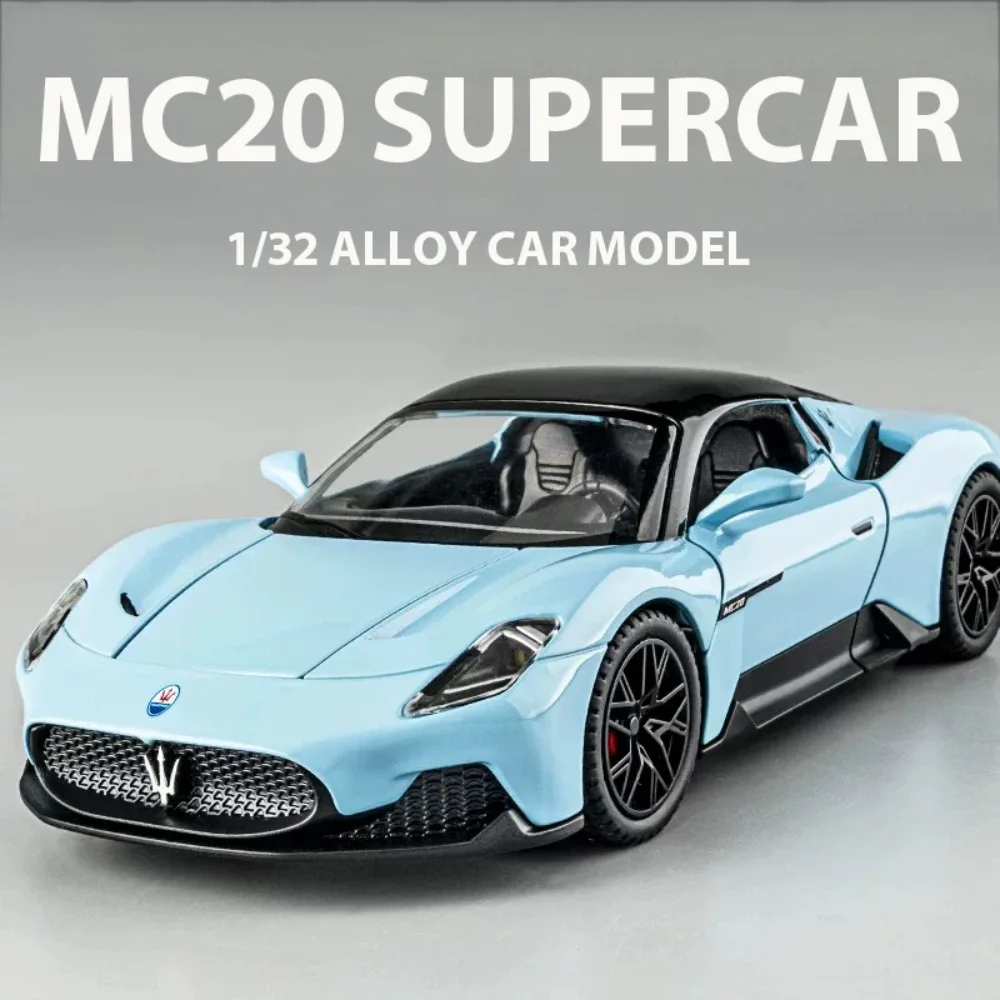 1:32 MC20 Cars Toys Alloy Diecast Models with Pull Back Sports Car Model Light Music Miniature Vehicles Offices Table Ornaments