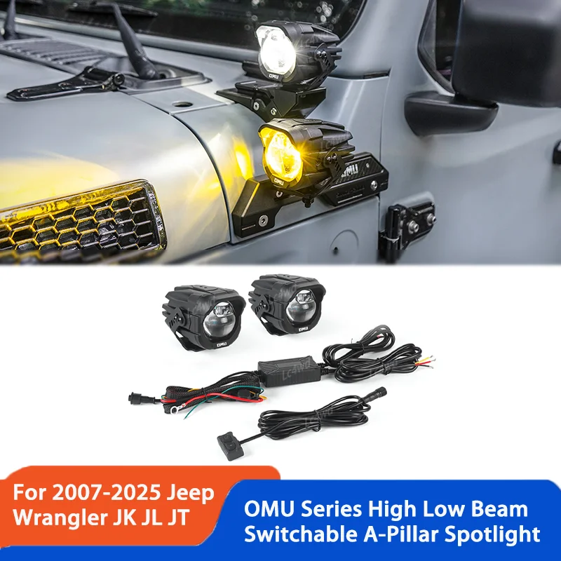 LC4WD 4x4 الملحقات الخارجية الألومنيوم A-عمود الأضواء عالية منخفضة شعاع للتحويل OMU سلسلة لشاحنات الدراجات النارية جيب ATV #2