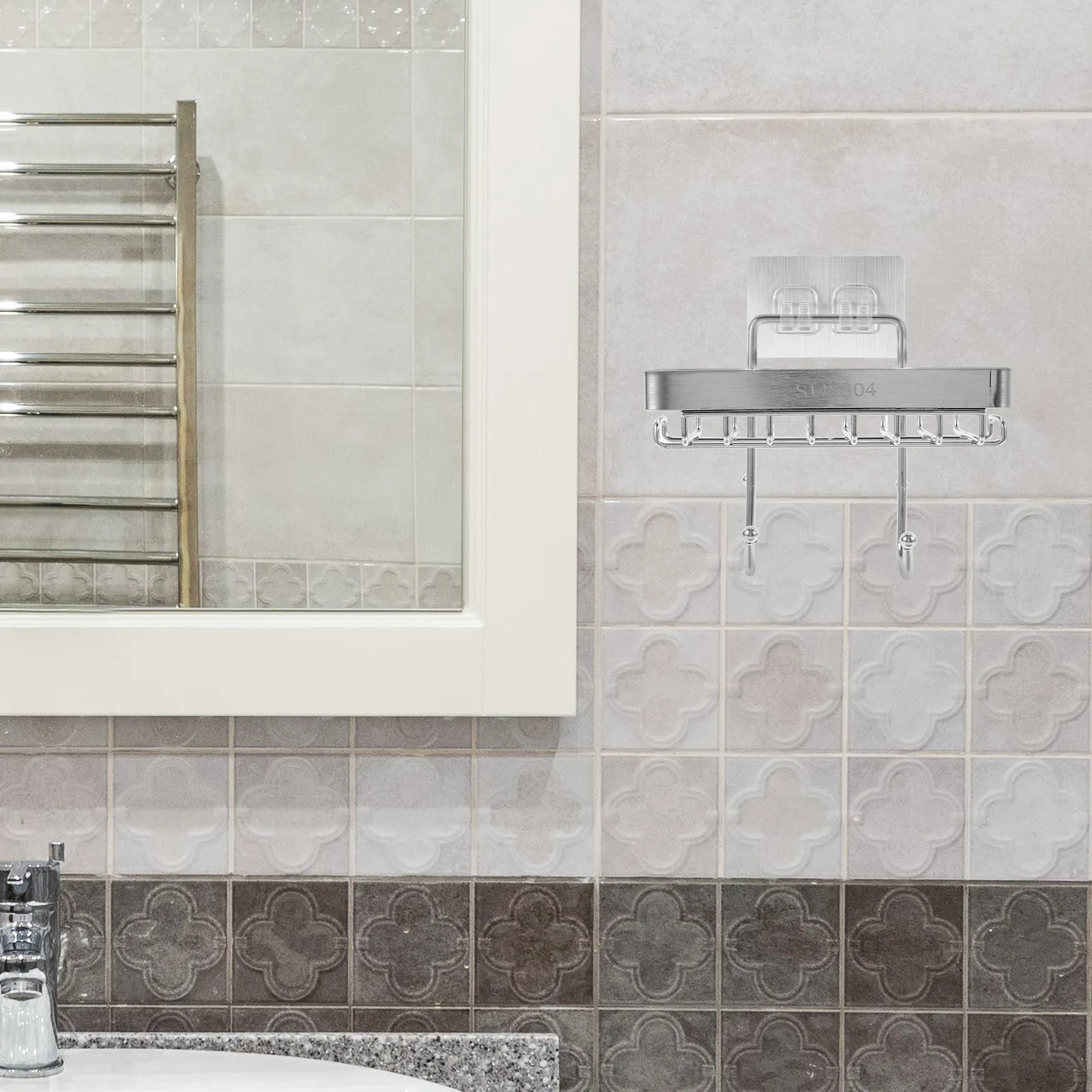 

1Pcs Stainless Steel Soap Shelf Wall Mounted Punch Free Soap Dish Organizer Rustproof Ventilated Mesh Design for Bathroom