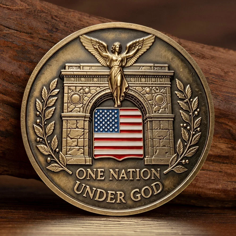 One Nation Under God Bronze Plated Souvenir Coin Independence Arch 2026 Collection Coin