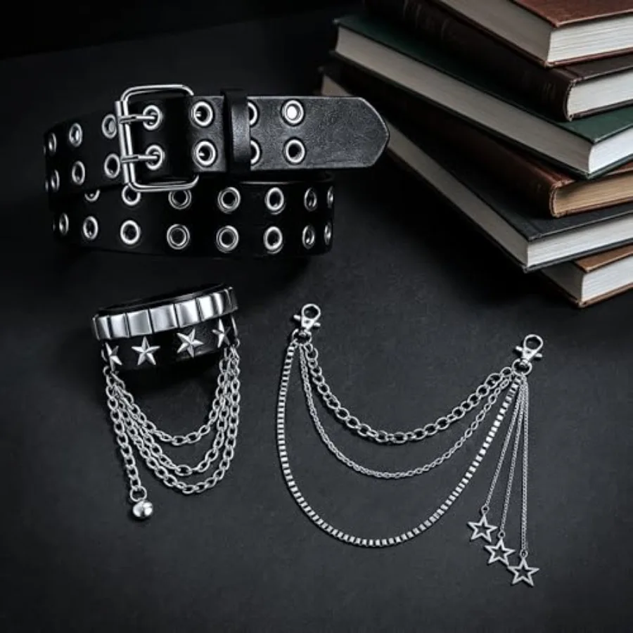 Studded Belt Set for Men Women - Body Jewelry Goth ulasan dan harga