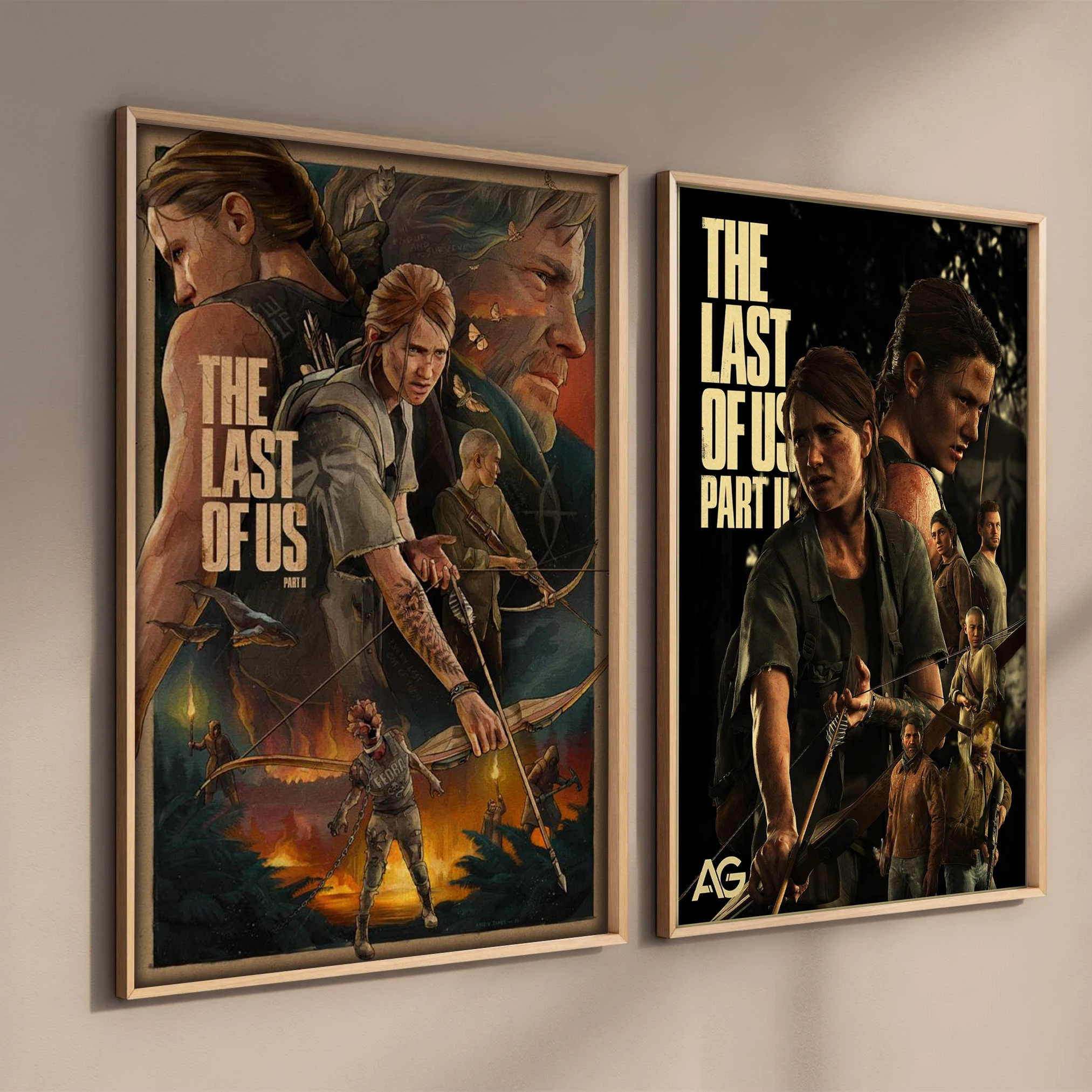 Vintage The last of us poster Ellie Abby Part 2 Movie Game Canvas Art Wall Mural Esports Gaming Room Decor Home Decoration