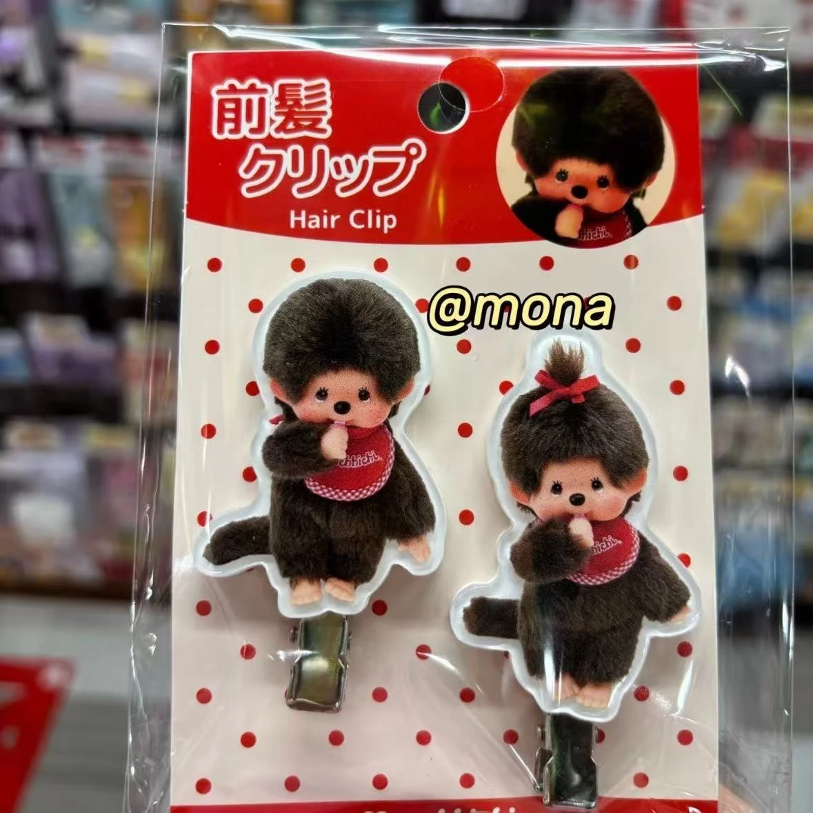 Kawaii Monchhichi 아크릴 헤어 클립 4Pcs 귀여운 만화 원숭이 머리핀 여자를위한 달콤한 헤어 액세서리 여자