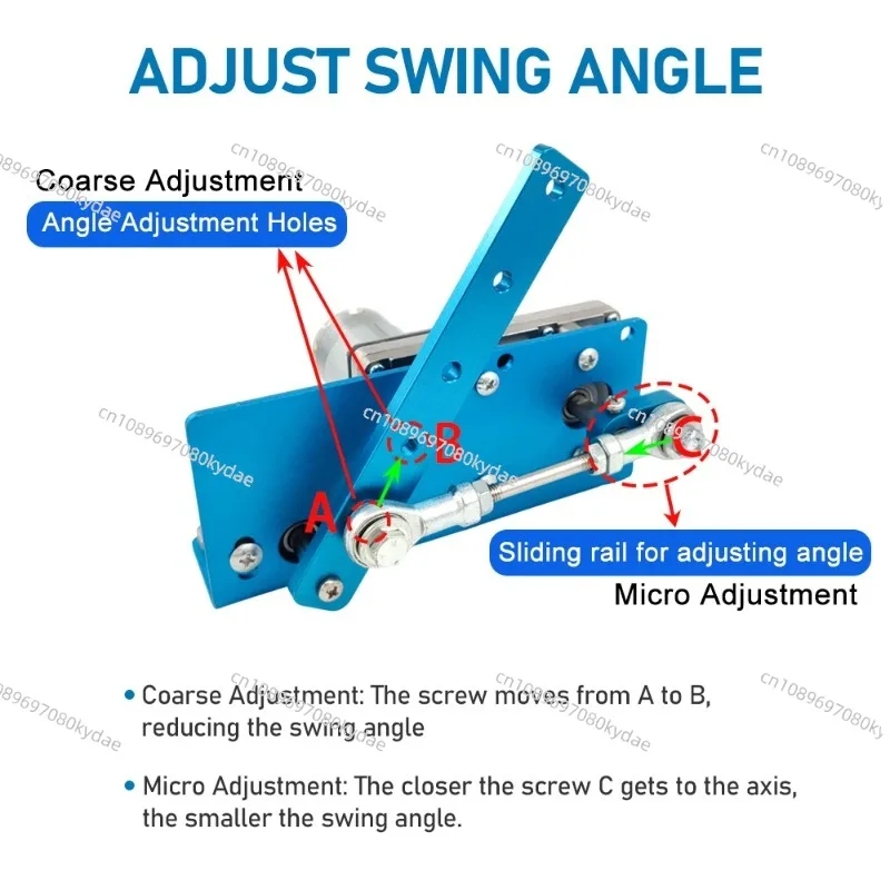 Gear Motor Reciprocating Swing Motor DC 12V/24V Adjustable 20-120° Angle Automatic Wobbler Machine for DIY Projects