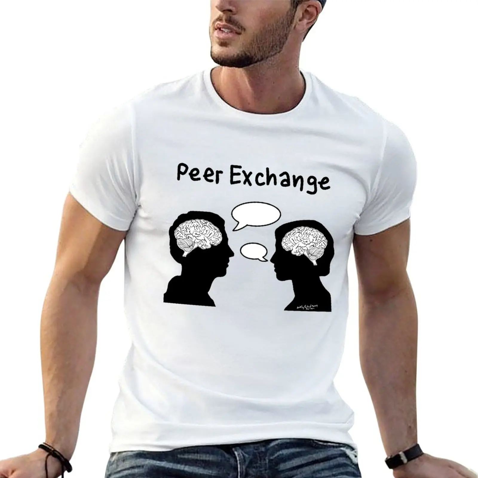 تي شيرت Peer Exchange تي شيرت أنيمي تي شيرت للرجال مع تي شيرت مطبوع