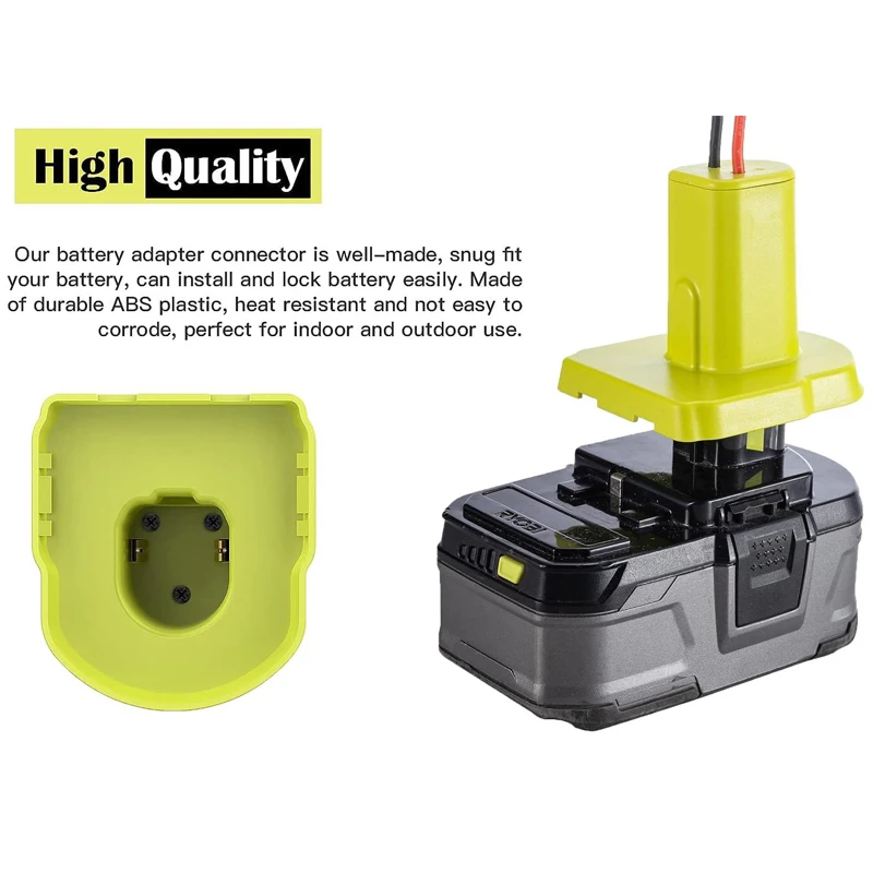 

NEW Power Wheel Battery Adapter for Ryobi 18V 20V Li-ion Battery Jumper Cable Clamps Portable Car Battery Charger Jump Starter
