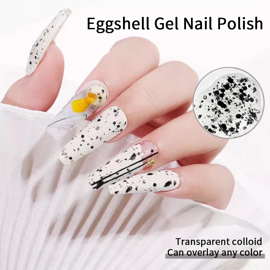 RS NAIL 12ml Eggshell Gel Nail Polish Transparent Soak Off Gel Semi-Permanent Varnish Nail Art Egg Gel With Any Color Gel Base