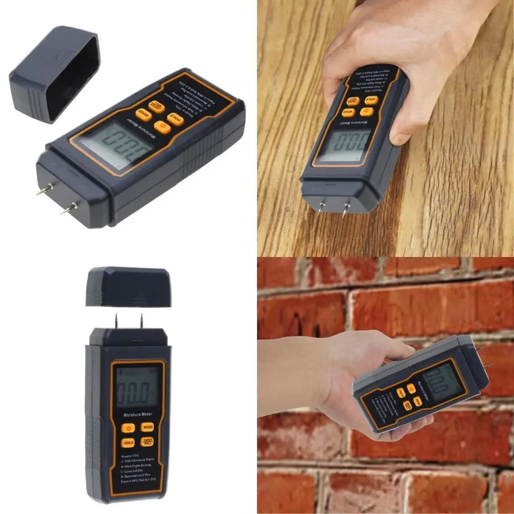 

R9UF Handheld Moisture Tester Meter with Backlight Digital Moisture Detector