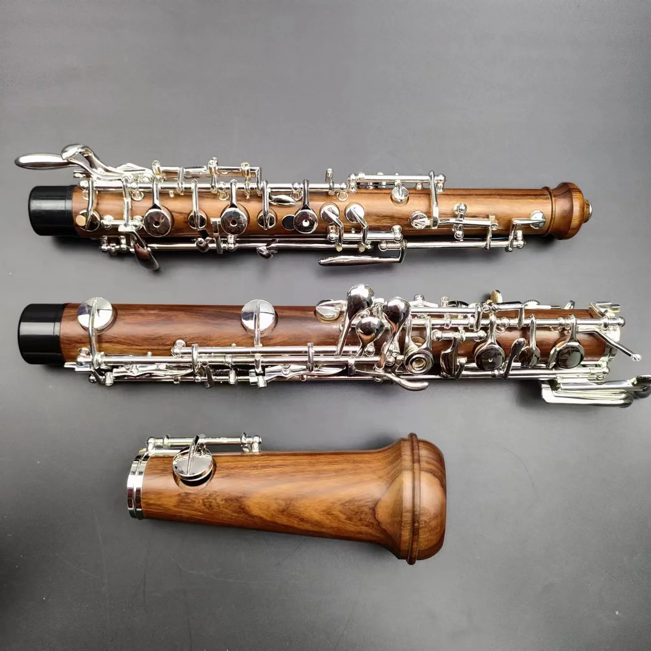 Rosewood Top Grade Oboe C Key Sliver Plated Fully or Semi Automatic Oboe,Free case Bag reed and Other Accessories