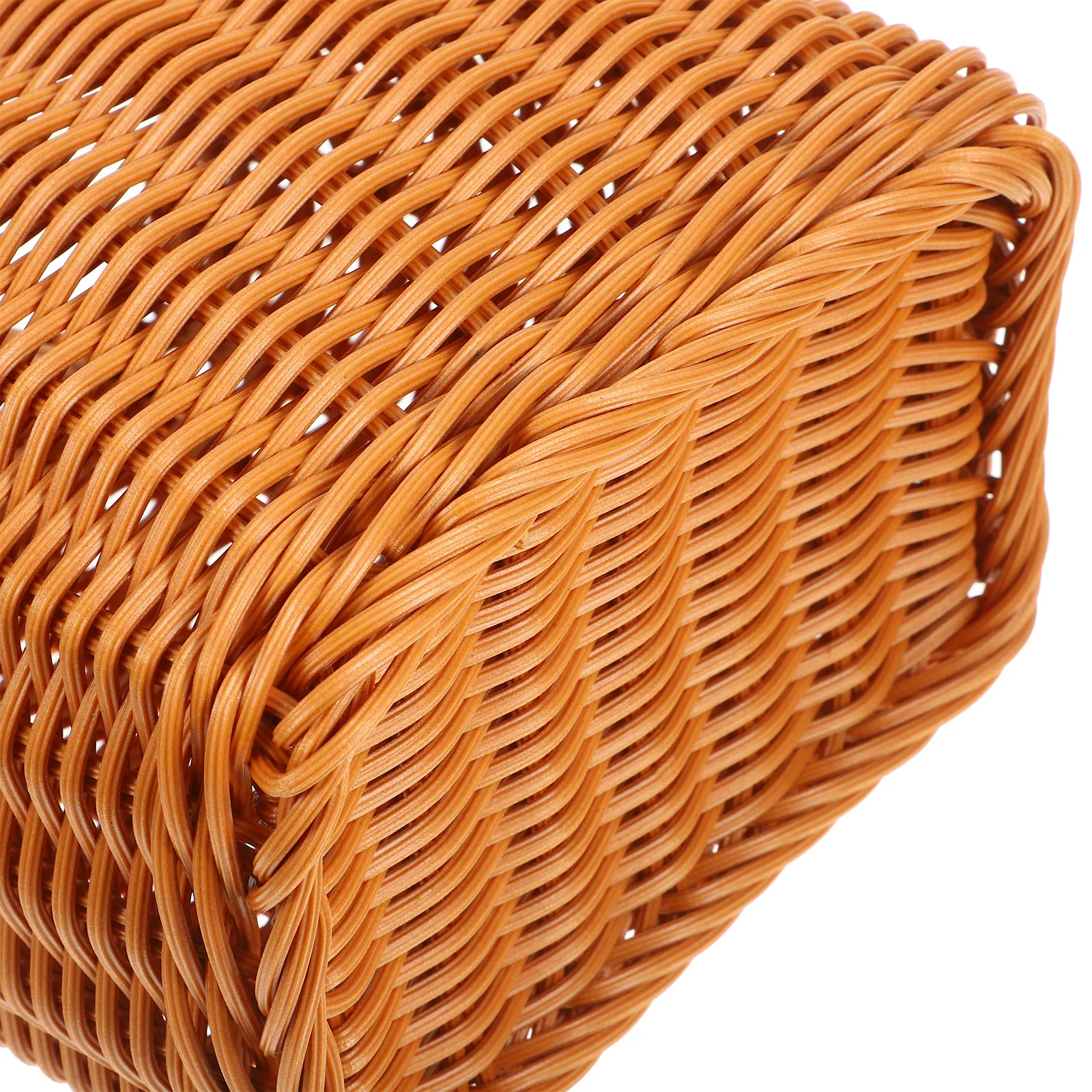 

Premium Imitation Rattan Woven Wall Hanging Flower Storage Basket Durable Plastic Hanging Organizer With Handle Portable