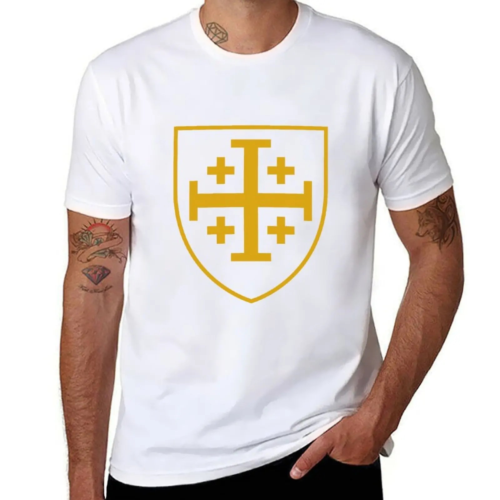 

Jerusalem Cross T-Shirt t shirts cotton 100% man t shirt luxury T-Shirt