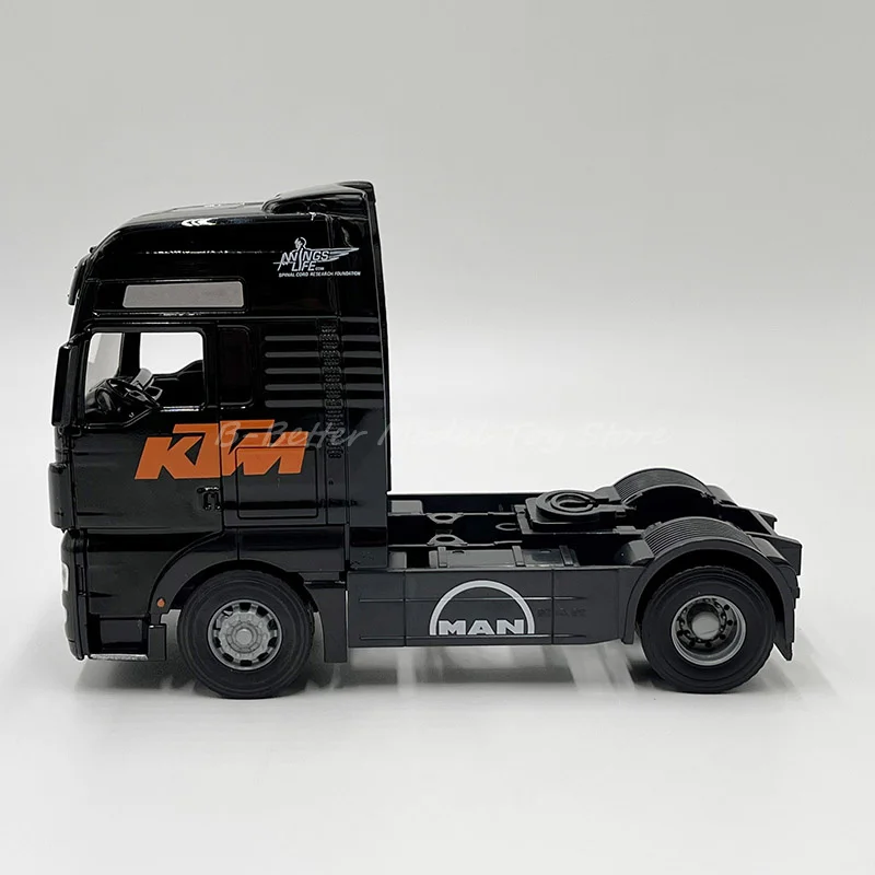 Joy City  1:32 Diecast Truck Model Toy Man TGX Black Tractor Vehicle Replica Collector Edition