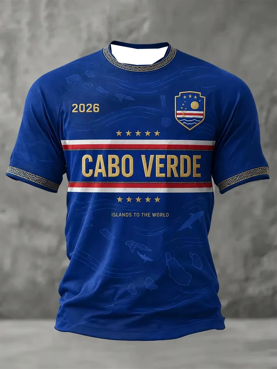 Trending Hot Sale Cabo Verde Style 3D print Athletic T-shirt Soft Breathable Quick Dry Fan Shirt Casual Outdoor Sportswear