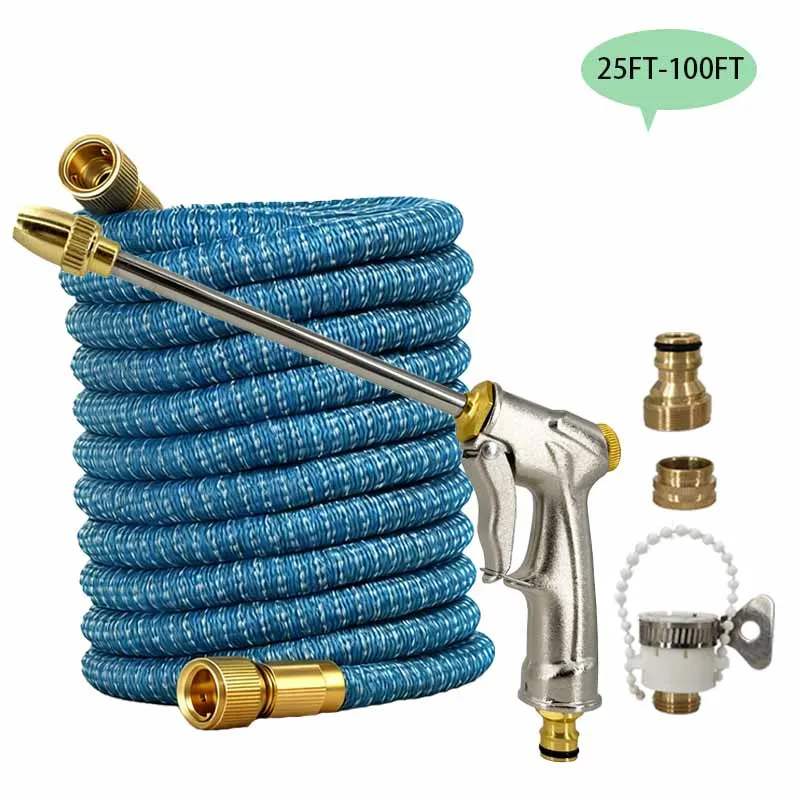 

Expandable Magic Garden Hose 25FT-100FT Home Garden Daily Watering High Pressure Car Washing And Cleaning Water Gun Tool