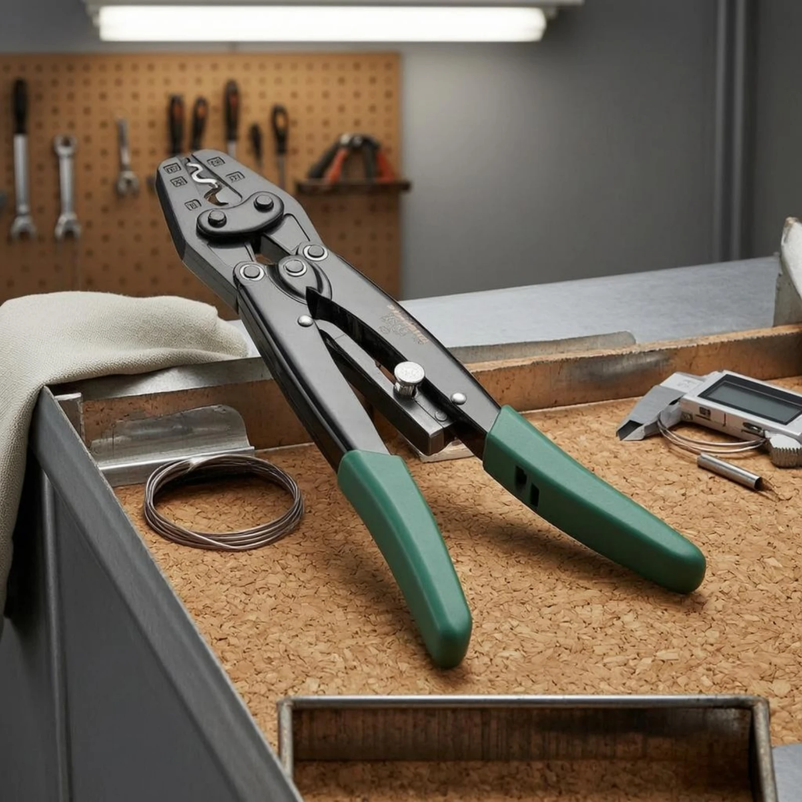 

Ratcheting Crimping Pliers Alloy Steel Terminal Crimping Pliers Heavy-Duty Crimp Tool Long Handle